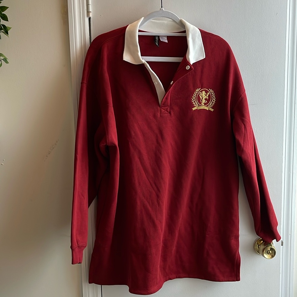 H&M red rugby shirt